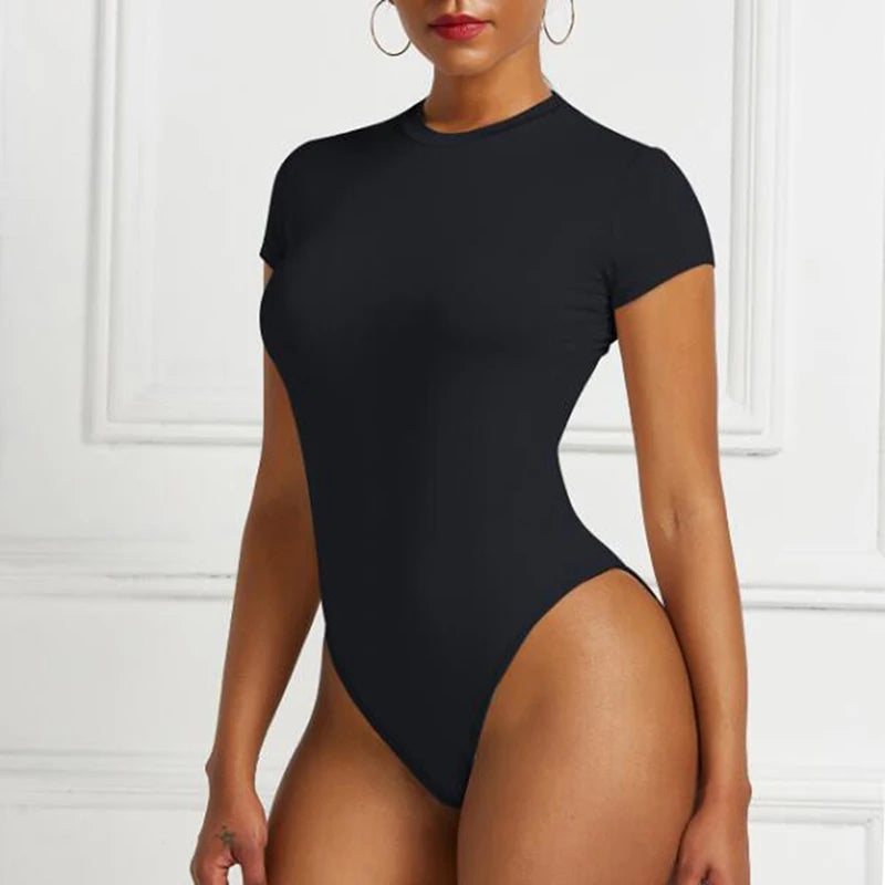 Body Feminino Canelado Manga Curta Gola Redonda | Donna Trend