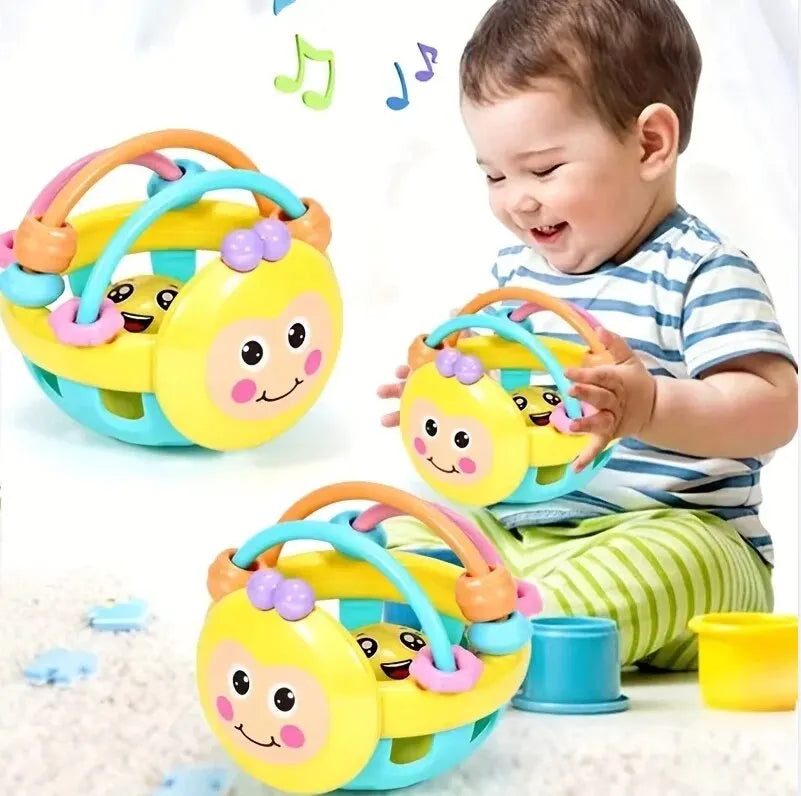 Bola Sensorial para Bebê com Chocalho | Brinquedo Educativo Montessori – Donna Trend