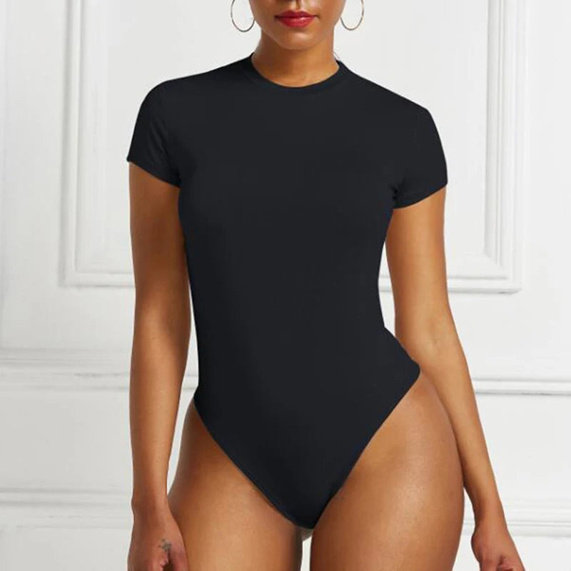 Body Feminino Canelado Manga Curta Gola Redonda | Donna Trend
