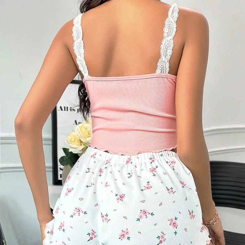 Pijama Feminino Elegance 2 Peças com Renda | Donna Trend