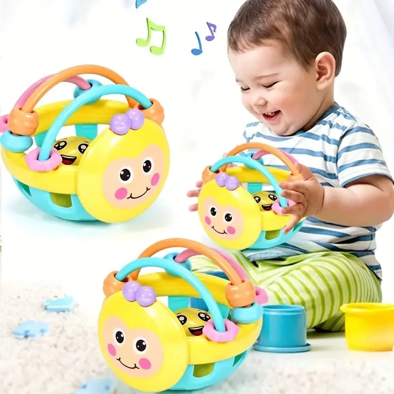 Bola Sensorial para Bebê com Chocalho | Brinquedo Educativo Montessori – Donna Trend