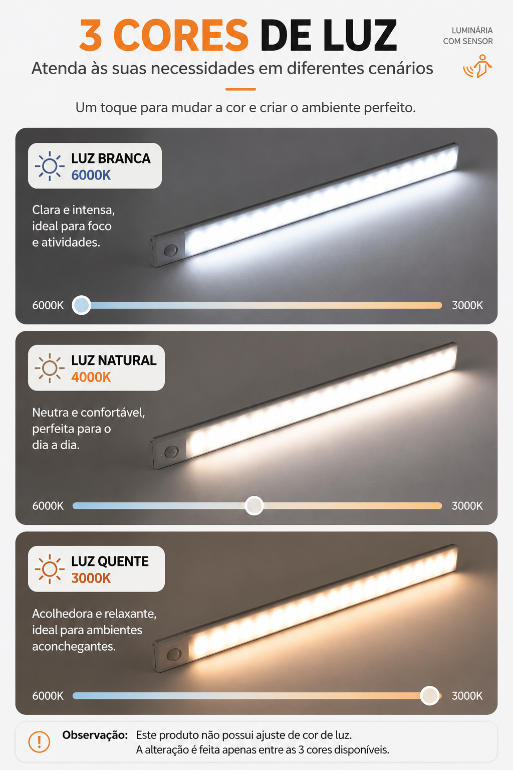 Luminária LED Inteligente com Sensor de Movimento