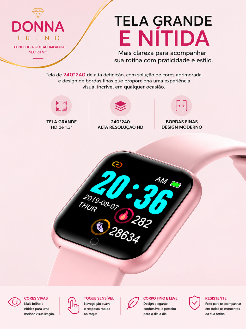 Smartwatch Fit Pro Bluetooth – Donna Trend