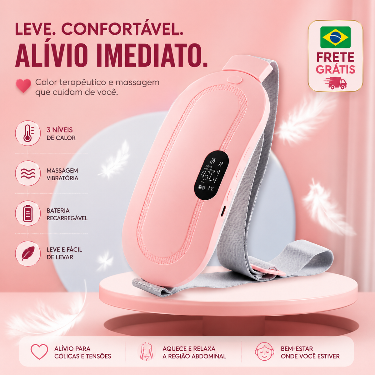 Cinta Massageadora Térmica Recarregável para Conforto Menstrual | Donna Trend