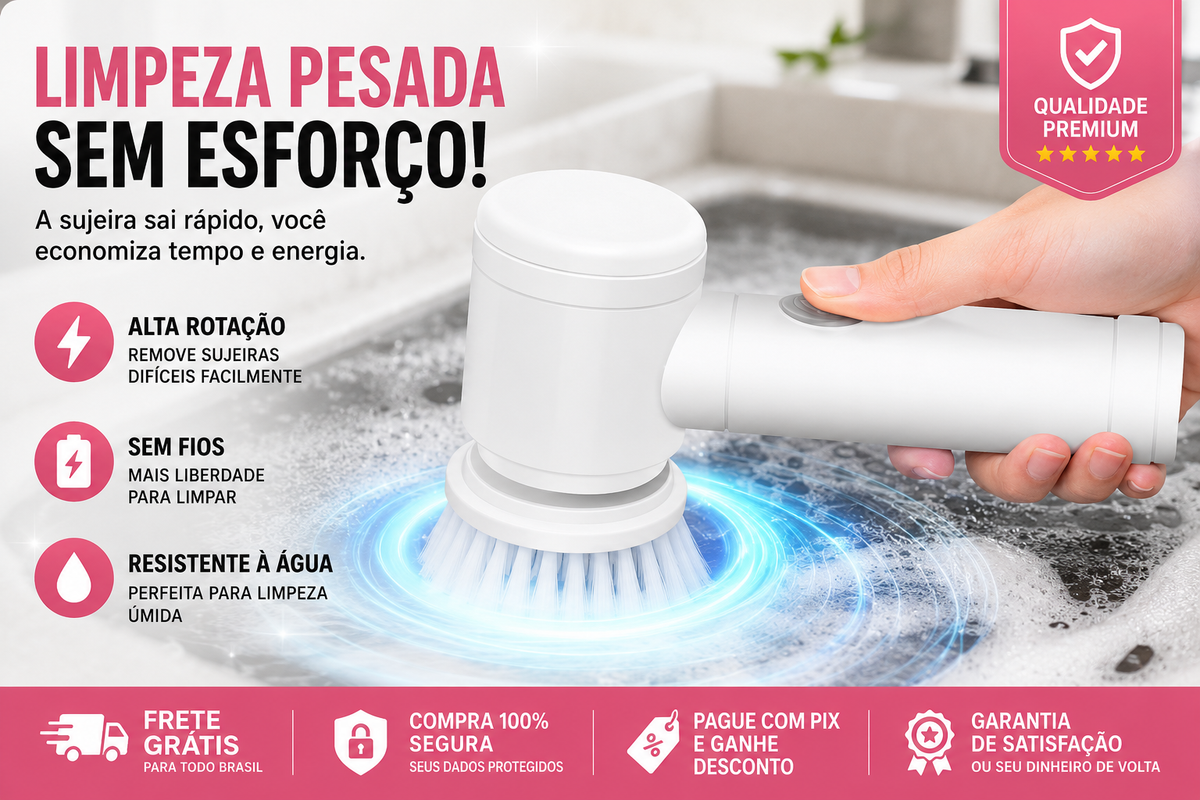 Escova Elétrica de Limpeza 5 em 1 Recarregável