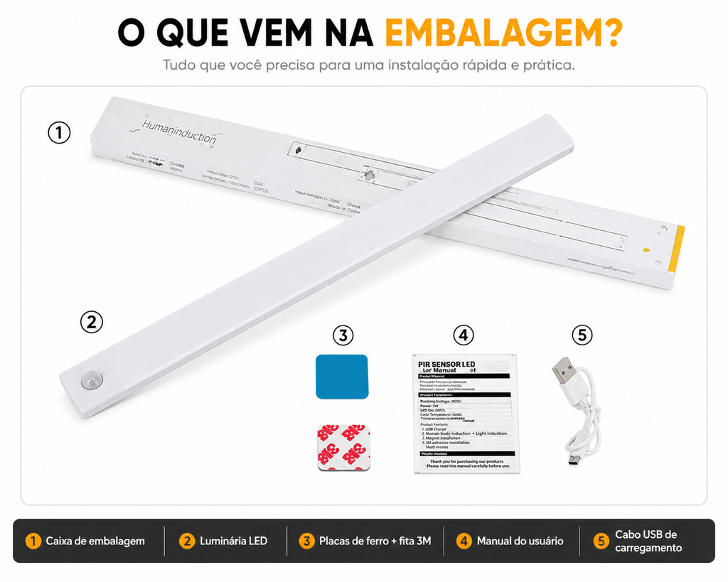 Luminária LED Inteligente com Sensor de Movimento